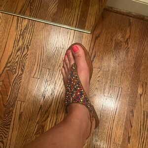 Colorful Beaded Women's Sandals by Naughty Monkey